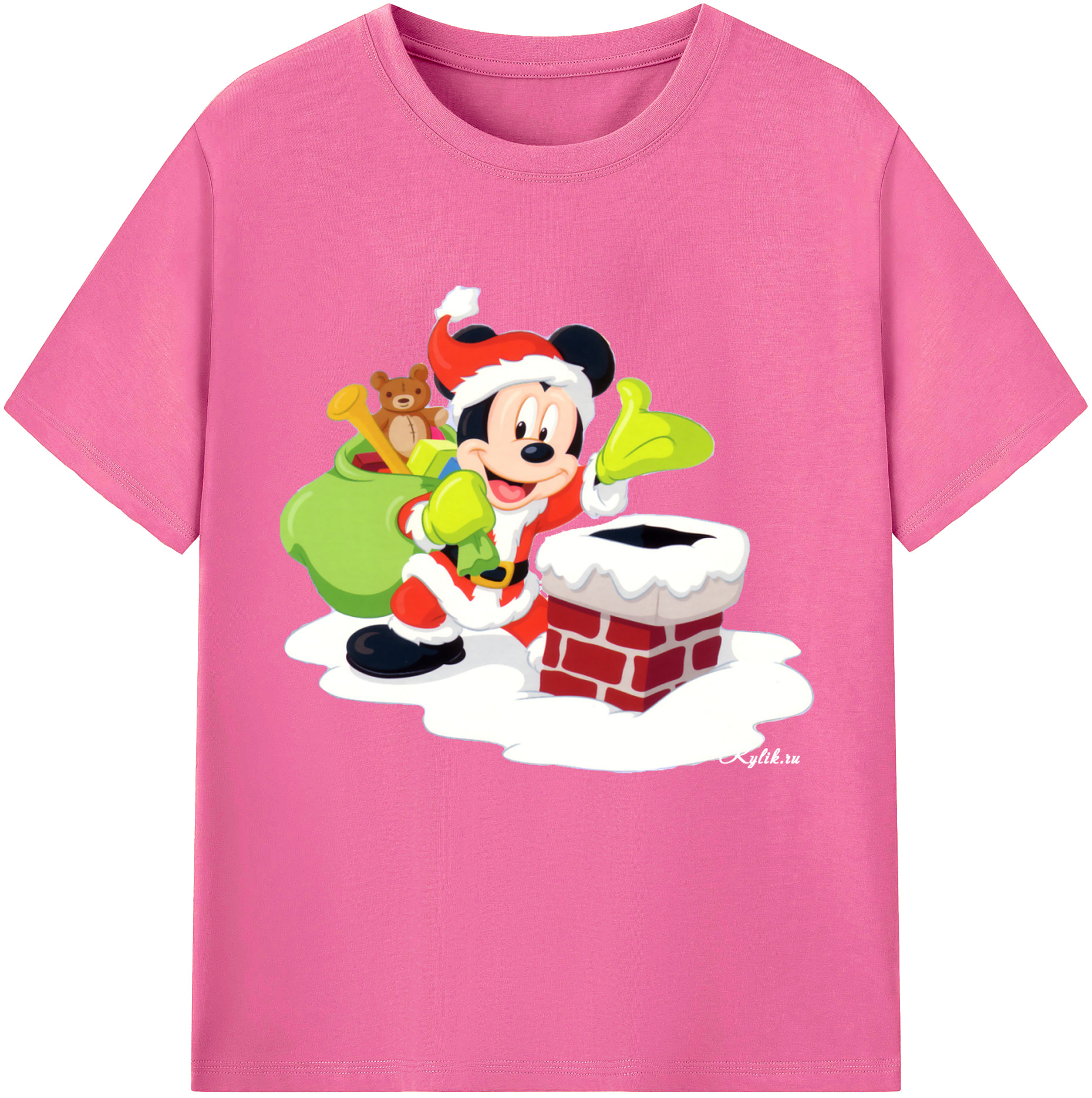 （画像用） ミッキーマウス Mickey Mouse レディースカジュアルプリントTシャツ（綿100％）